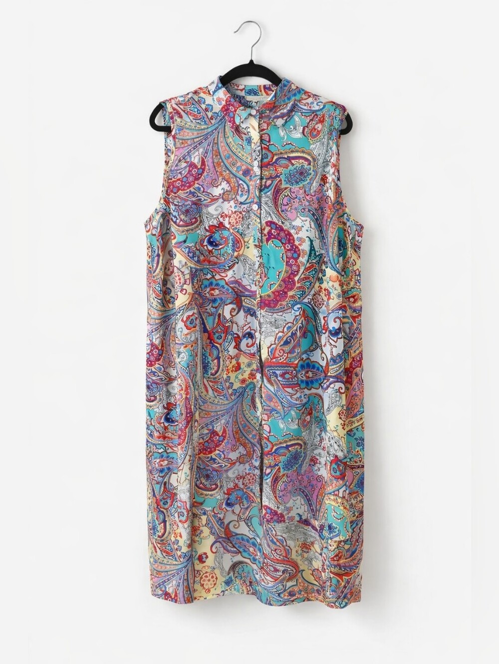Spense Sleeveless Multicolor Paisley Boho Shift Dress Size 1X